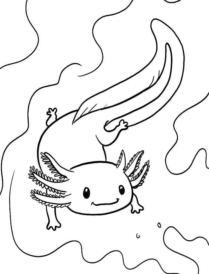 Jeden Roztomilý Axolotl omalovánka