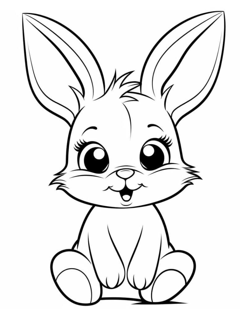 Omalovánka Jeden Roztomilý Králík