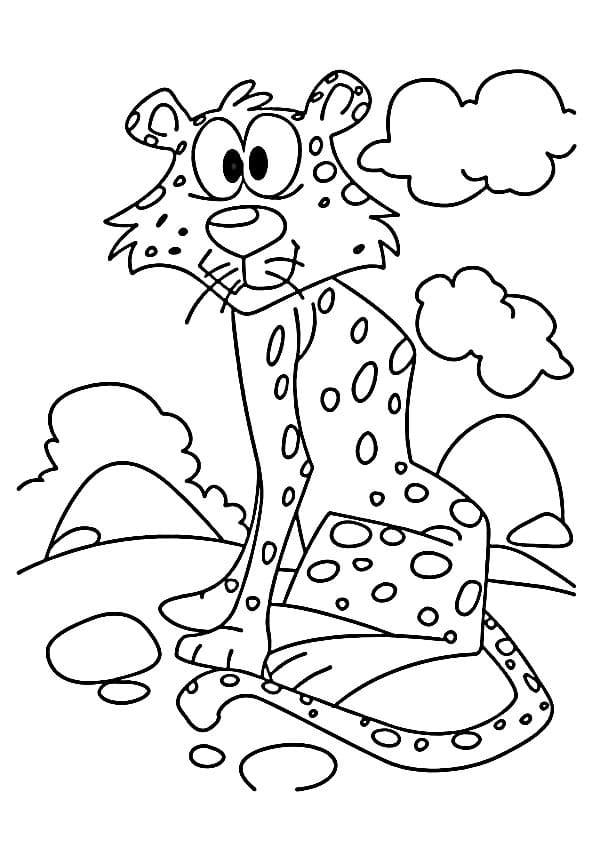 Jednoduchá Gepard omalovánka