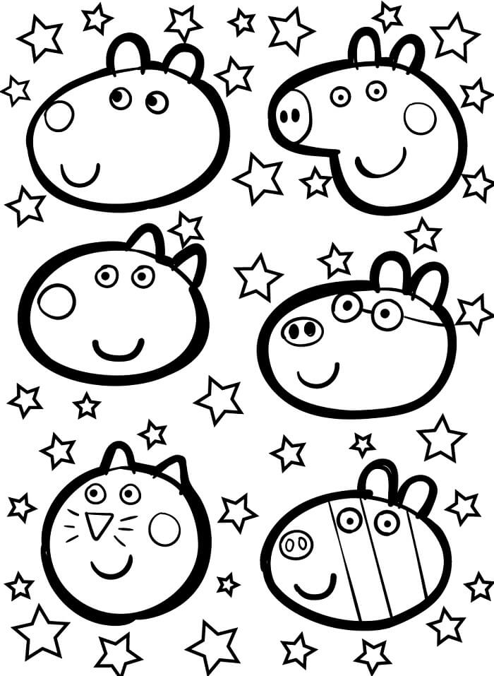 Jednoduchá Prasátko Peppa omalovánka