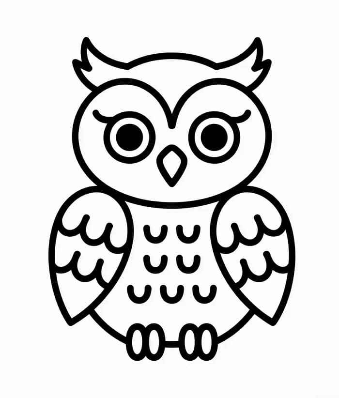 Jednoduchá sova omalovánka