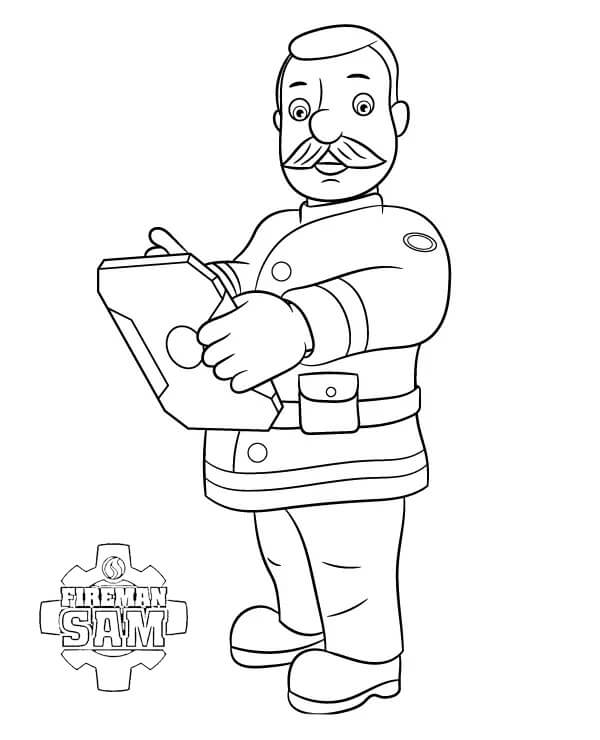 Jednoduché Požárník Sam omalovánka