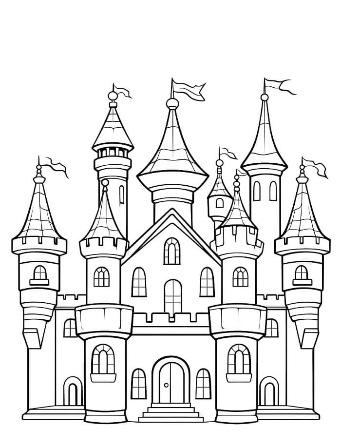 Jednoduchý Hrad omalovánka