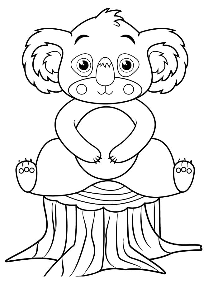 Jednoduchý Koala omalovánka