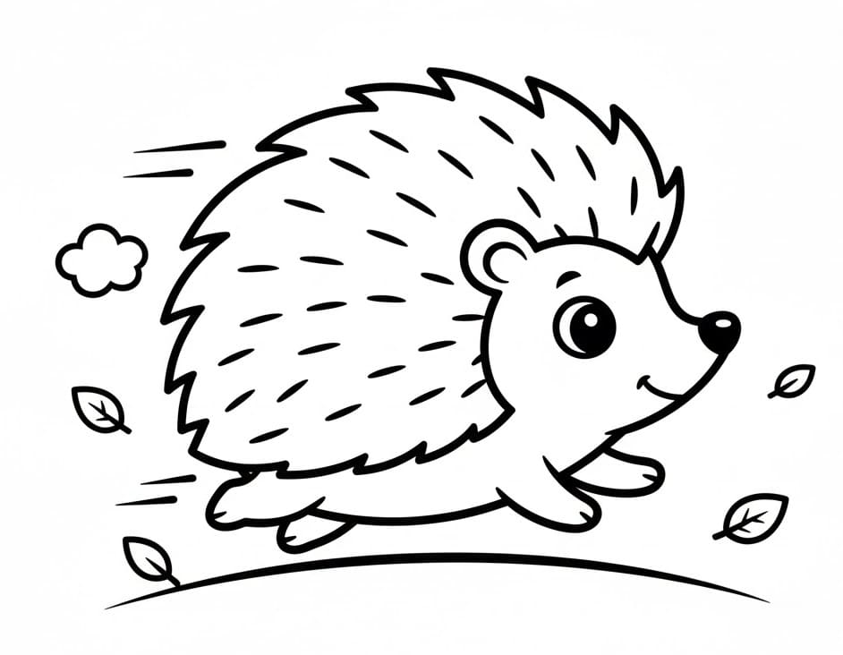 Ježek běží omalovánka