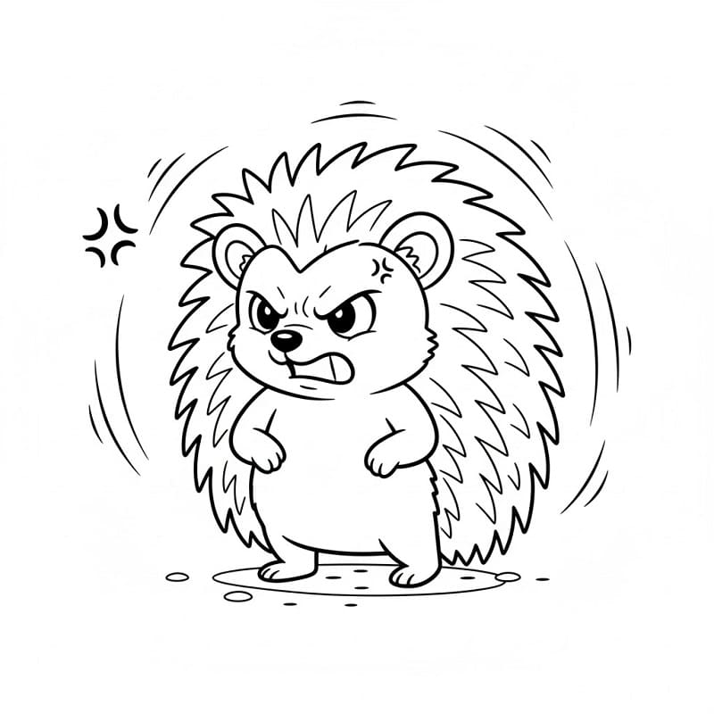 Ježek naštvaný omalovánka