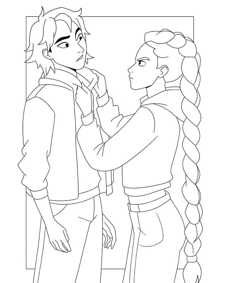 Jinu a Rumi Kpop Demon Hunters omalovánka