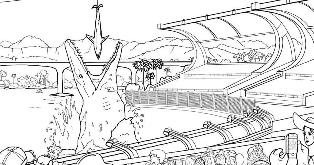 Jurský Svět Zdarma Tisknutelný omalovánka