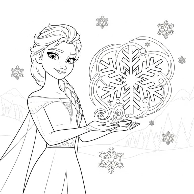 Karikaturní Elsa omalovánka