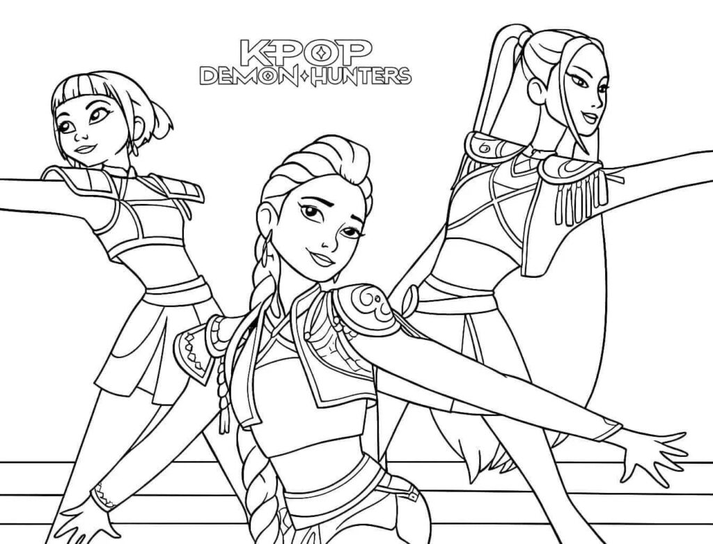 Omalovánka Kpop Demon Hunters Obrázek