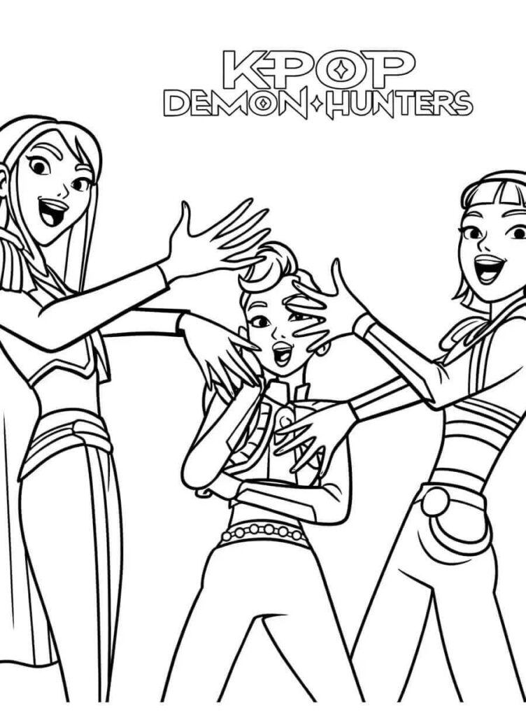 Omalovánka Kpop Demon Hunters Tisknutelný