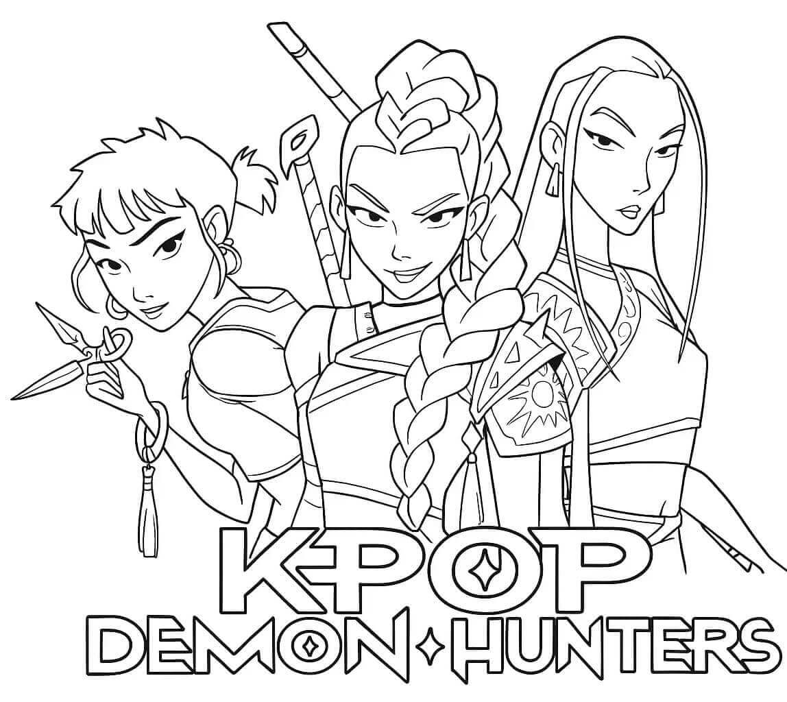 Kpop Demon Hunters Tisknutelný Zdarma omalovánka