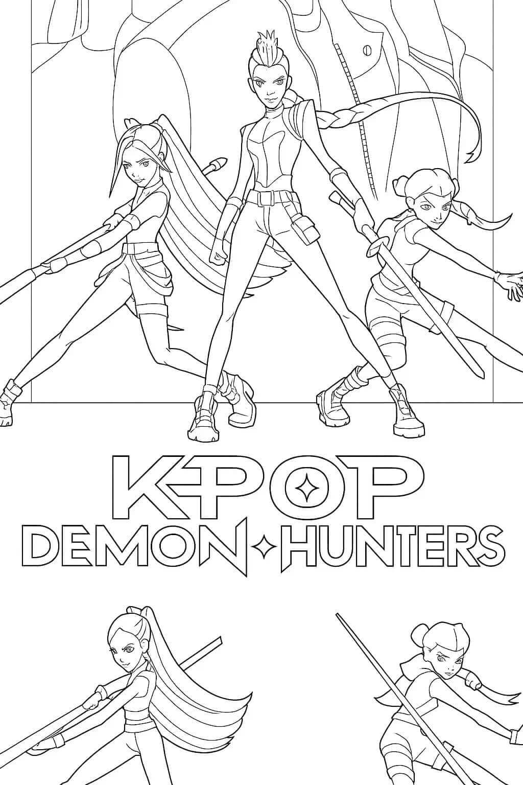 Kpop Demon Hunters Zdarma pro Děti omalovánka