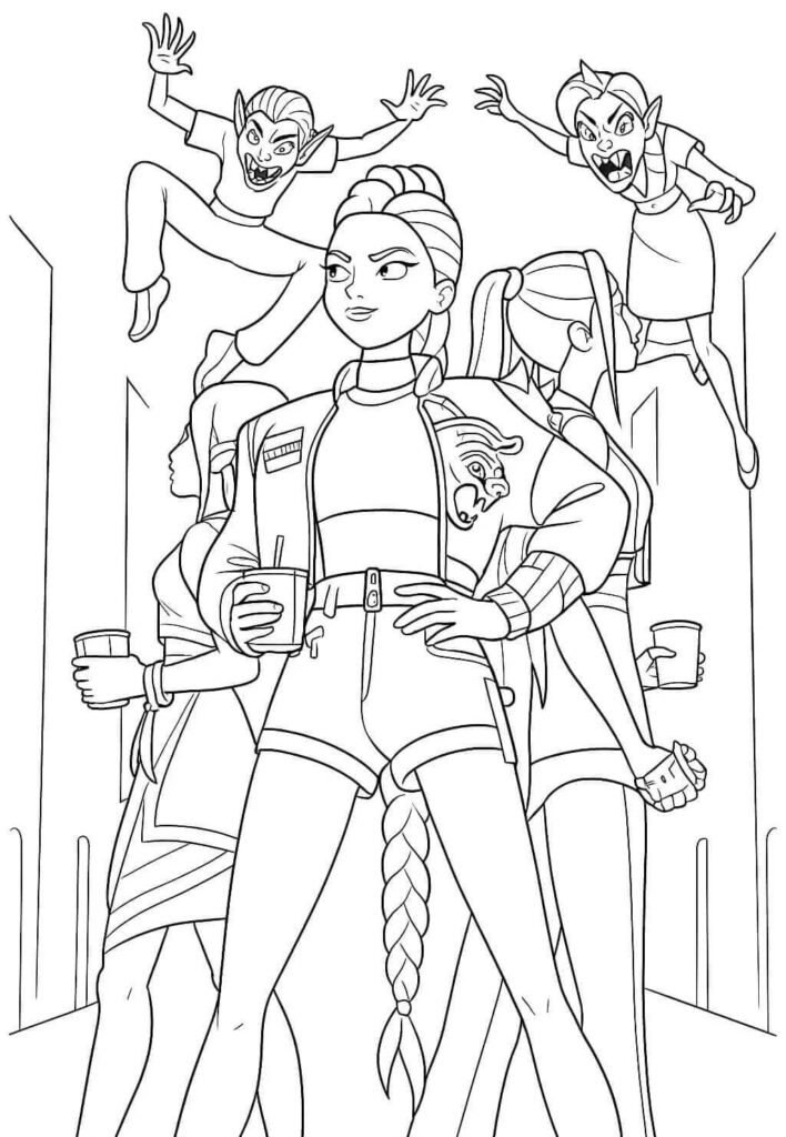 Omalovánka Kpop Demon Hunters k Vymalování