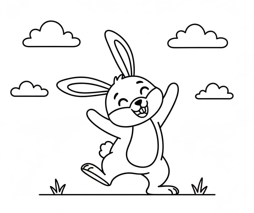 Králík tančí omalovánka