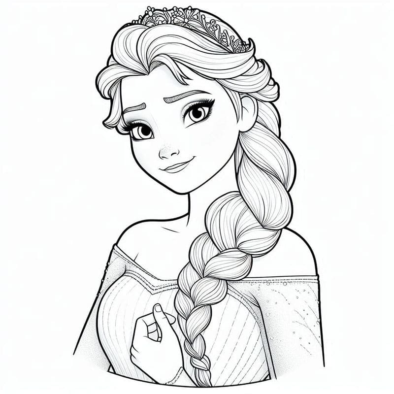 Krásná Elsa omalovánka