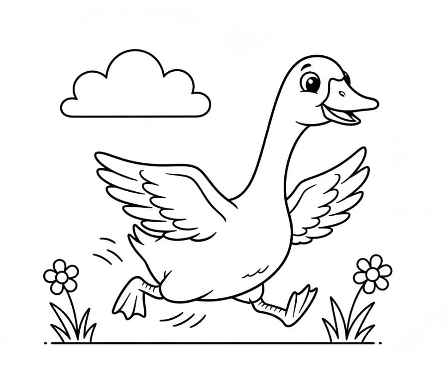 Kreslená husa omalovánka