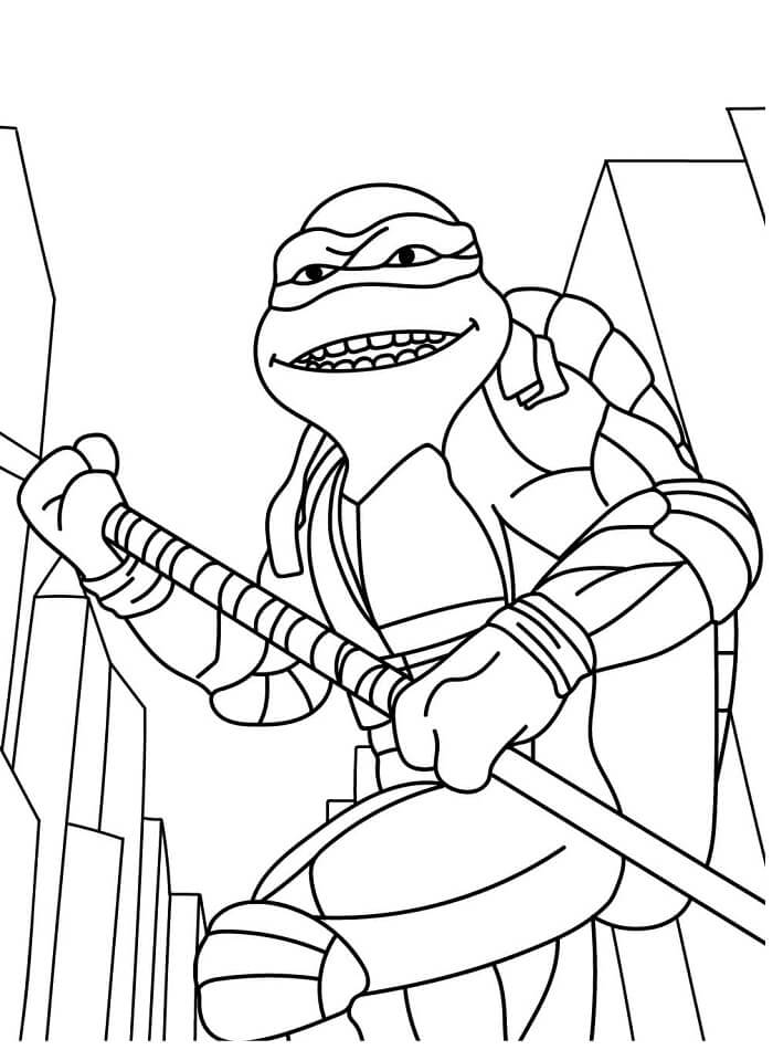 Kreslené Želvy Ninja omalovánka