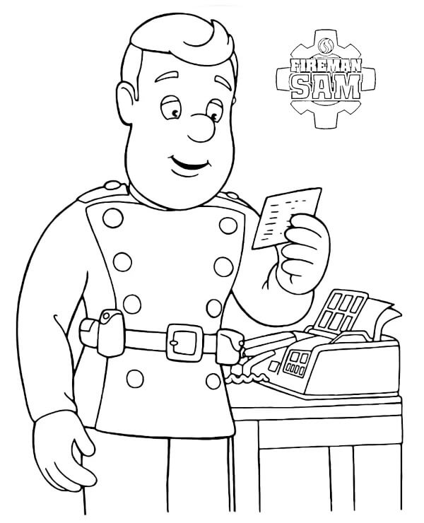 Kreslený Požárník Sam omalovánka
