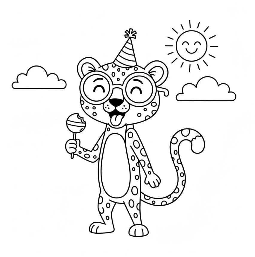 Kreslený gepard omalovánka