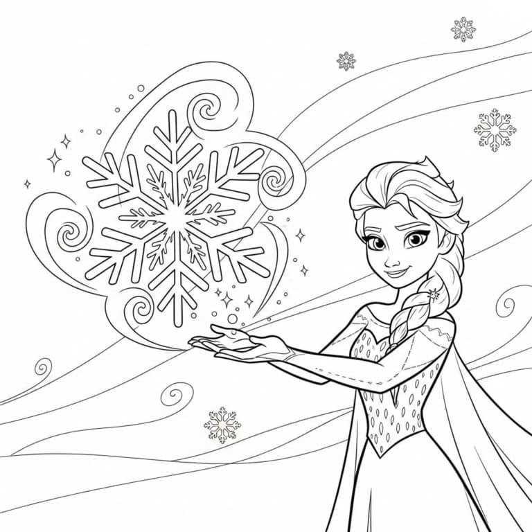Láskyplná Elsa omalovánka