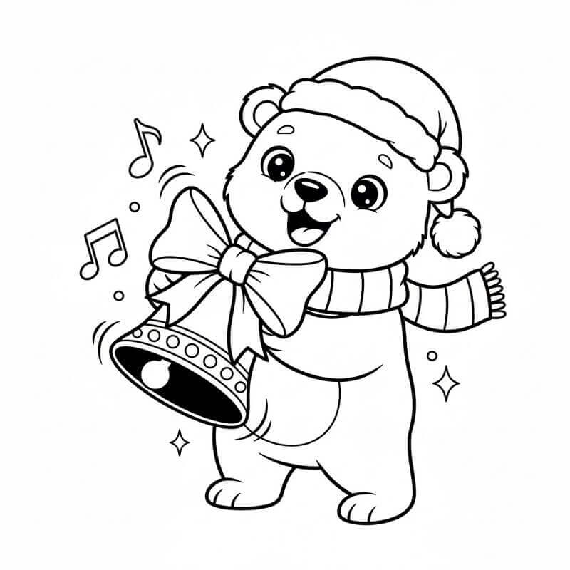 Lední medvěd a Vánoční Zvonek omalovánka