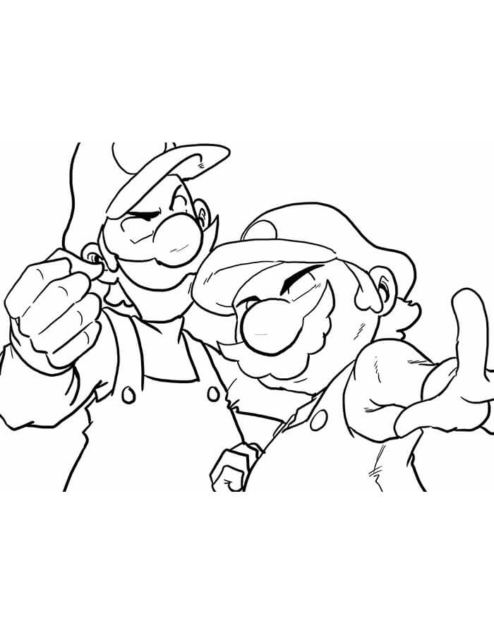 Legrační Luigi a Mario omalovánka