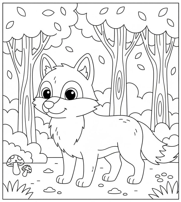 Lesní vlk omalovánka