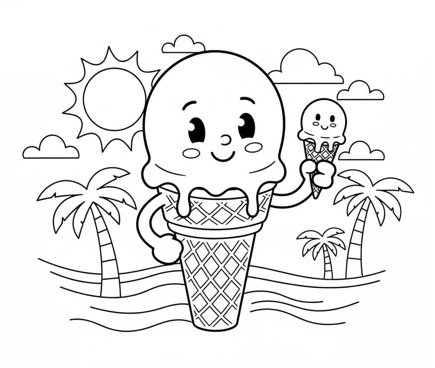 Letní zmrzlina omalovánka