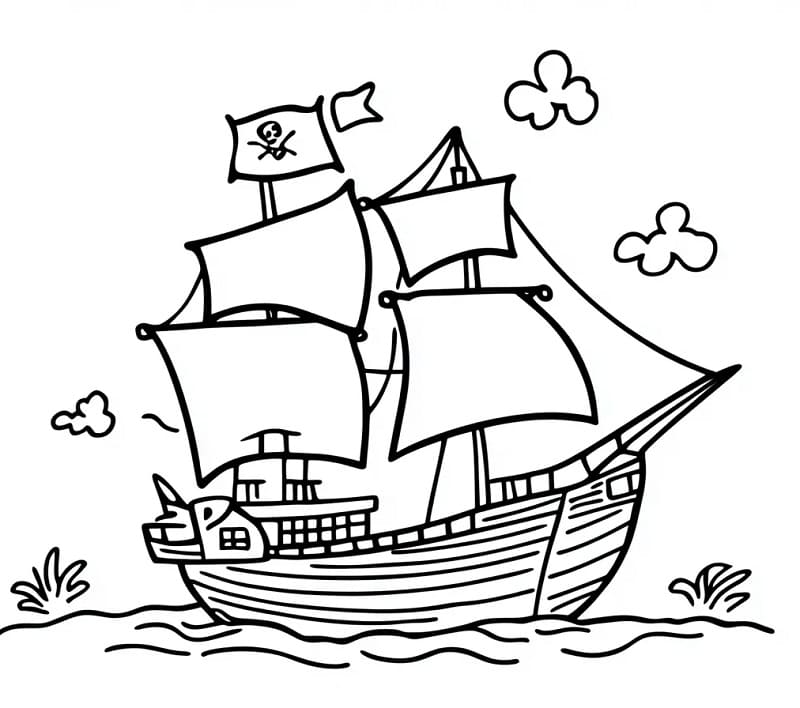 Loď Tisk Zdarma omalovánka
