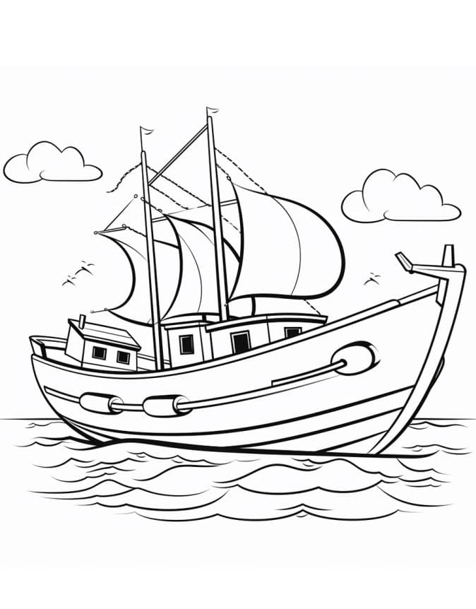 Loď Zcela Zdarma omalovánka