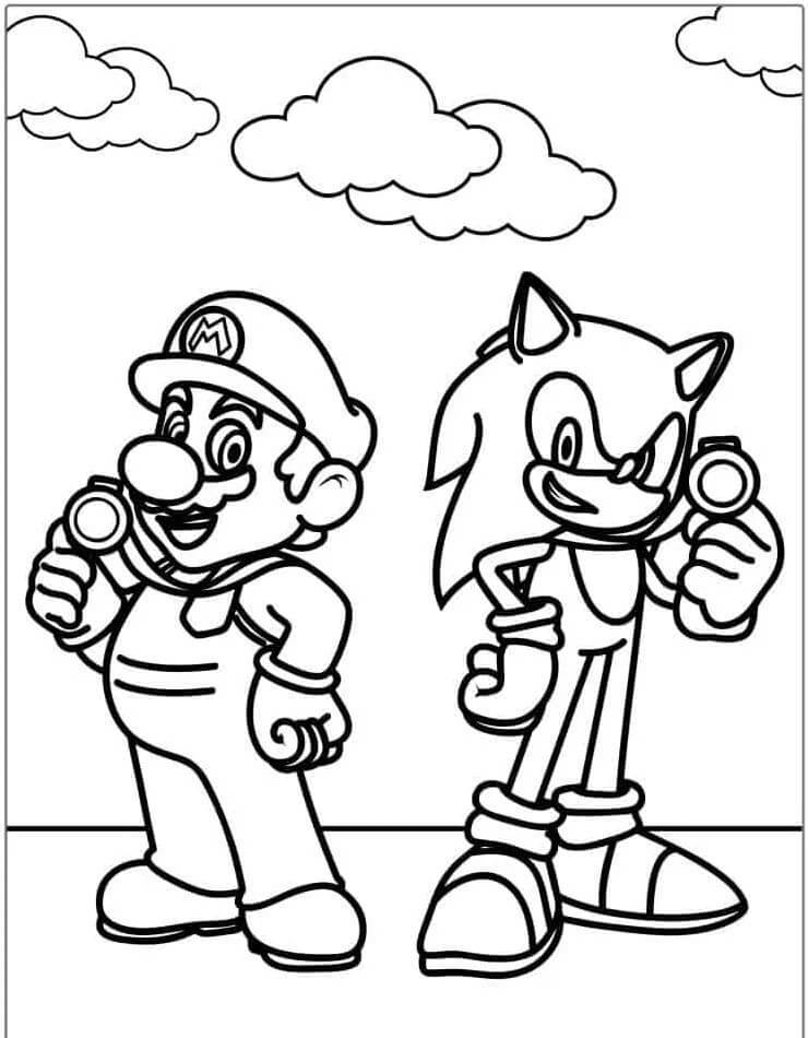 Mario a Sonic omalovánka
