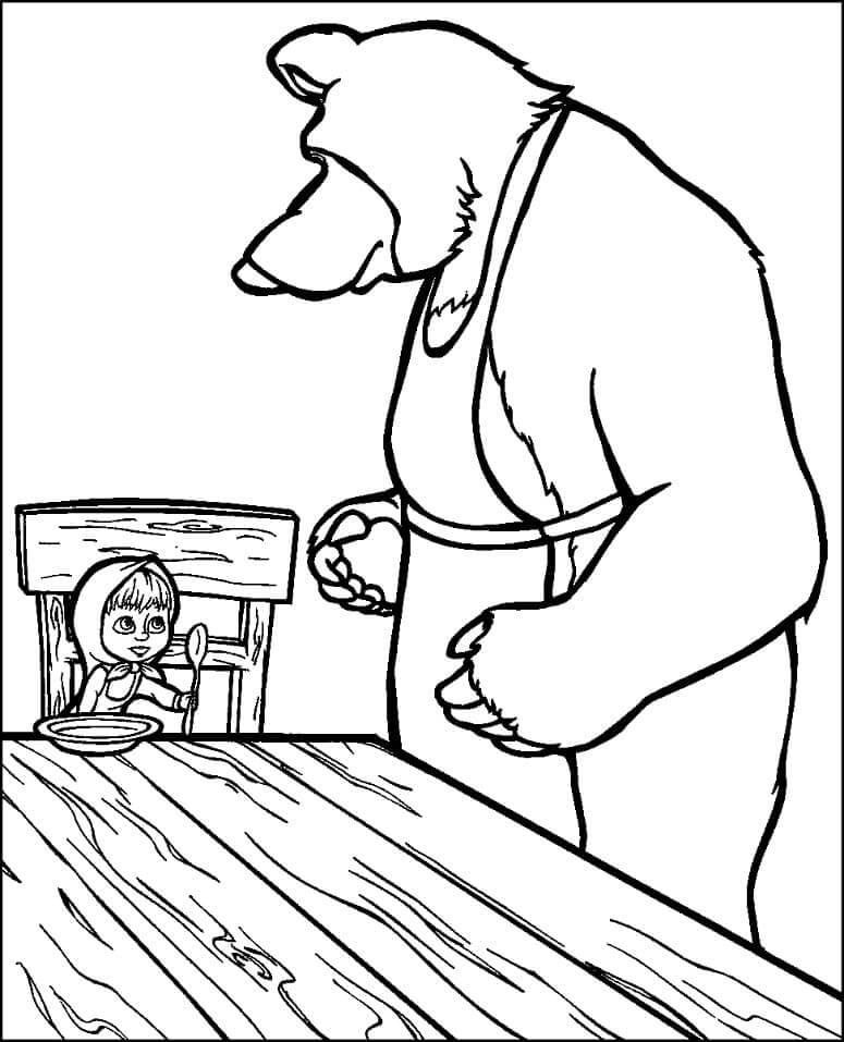 Máša a medvěd (13) omalovánka