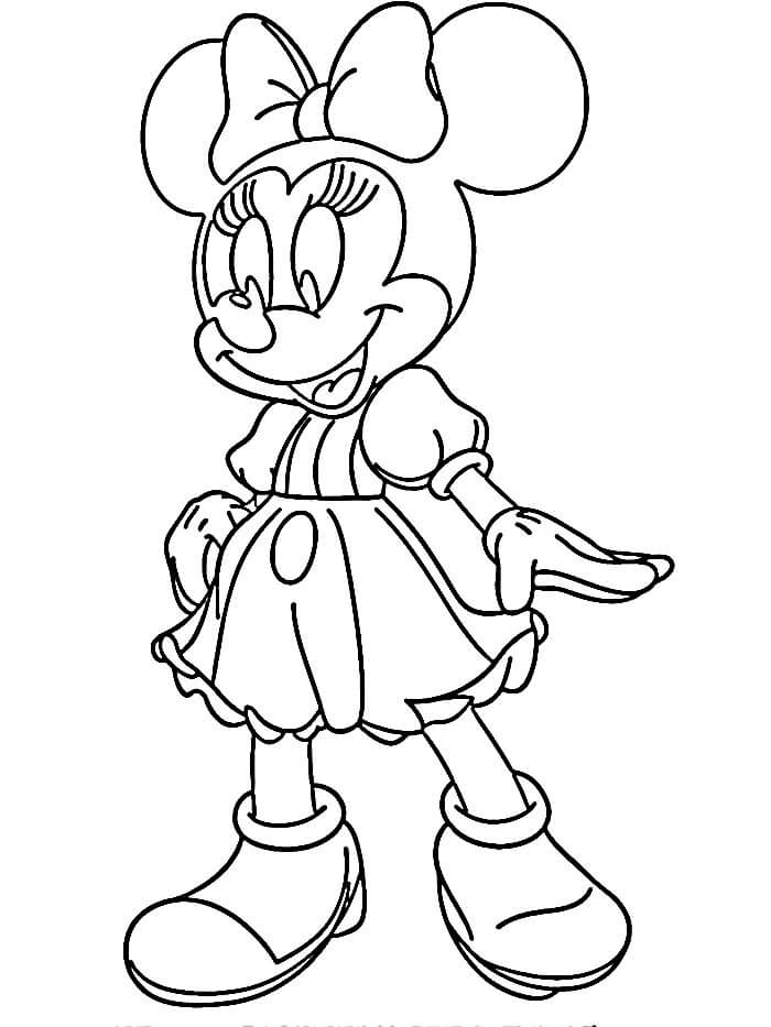 Minnie Mouse Tisknutelná Zdarma omalovánka