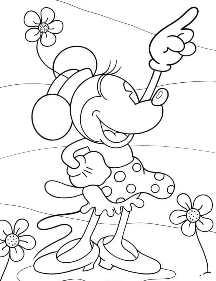 Minnie Mouse k Vymalování omalovánka