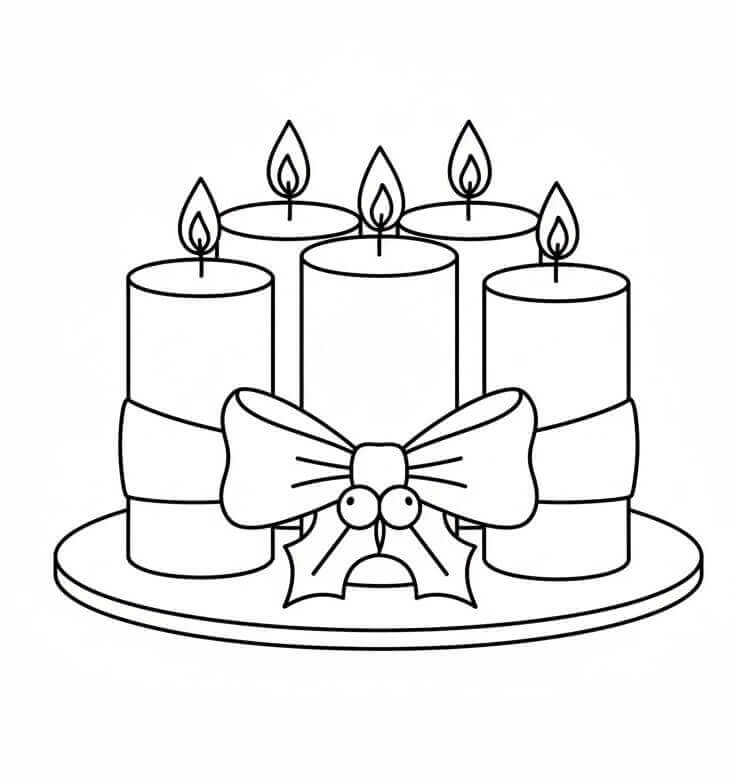 Mnoho Vánočních Svíček omalovánka