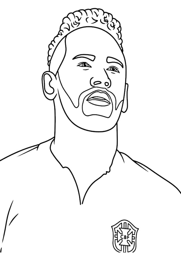 Neymar Hrající Fotbal omalovánka