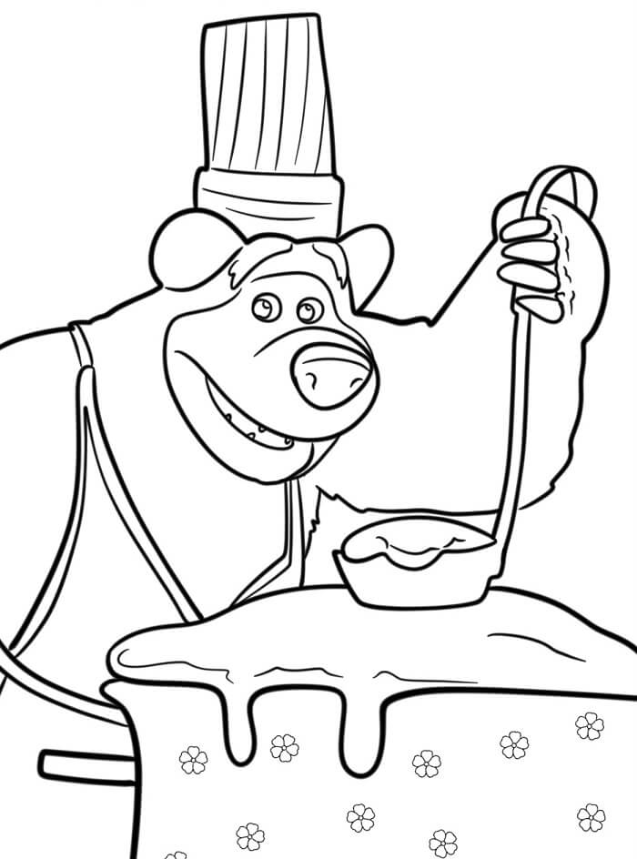 Okouzlující Máša a medvěd omalovánka