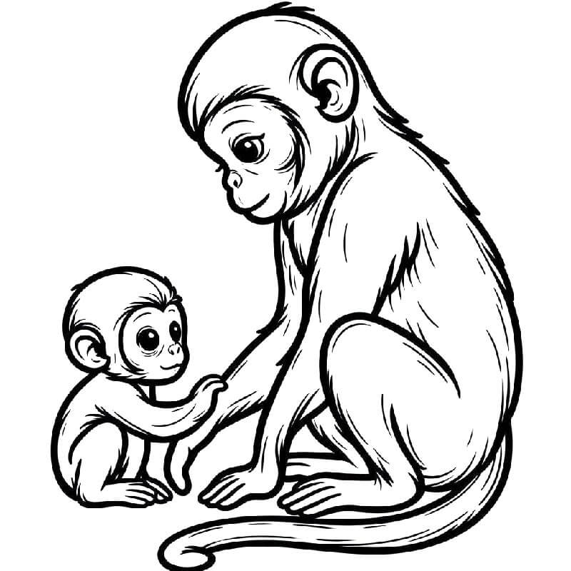 Opice Tisknutelná pro Děti omalovánka