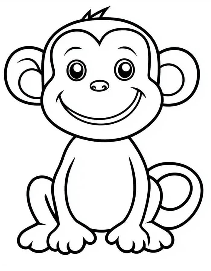 Opice Vymalovatelná pro Děti omalovánka