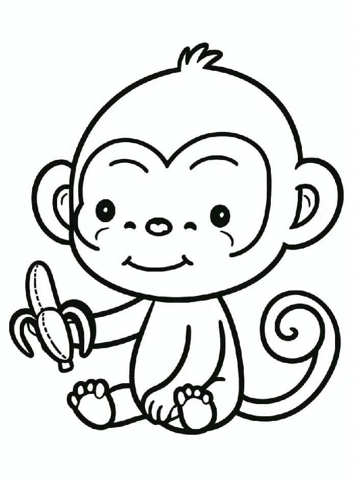 Opice pro 1leté Děti omalovánka
