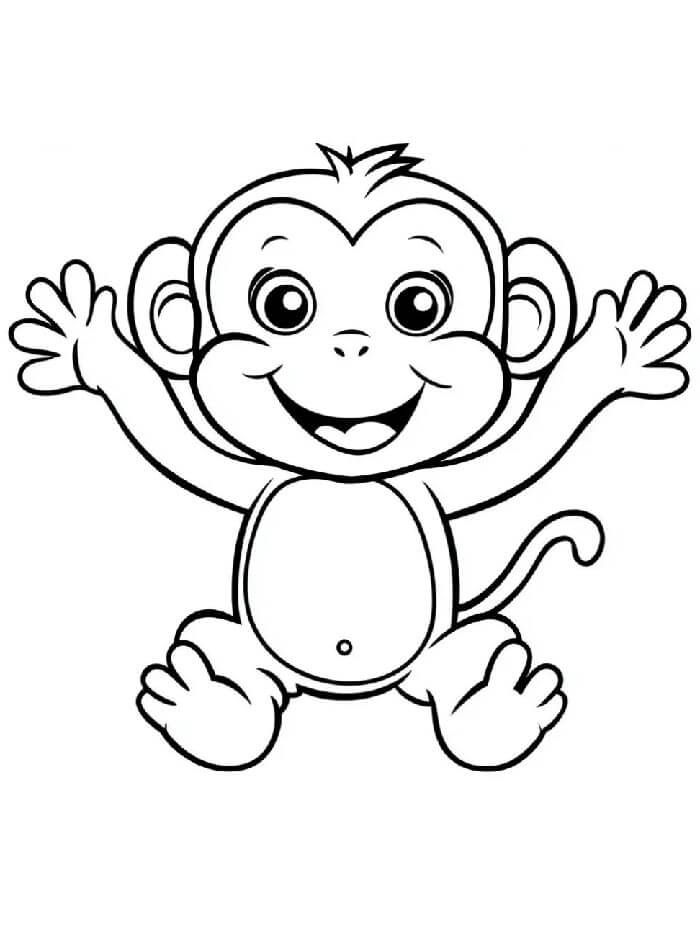 Opice pro 2leté Děti omalovánka