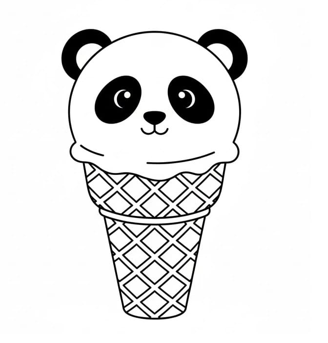 Pandí zmrzlina omalovánka