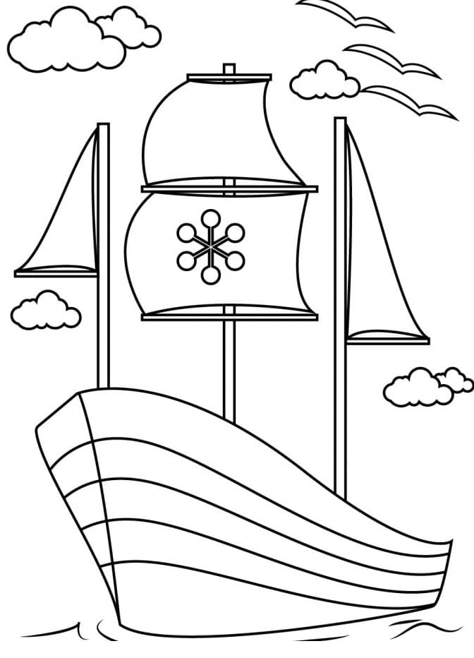 Pěkná Loď omalovánka