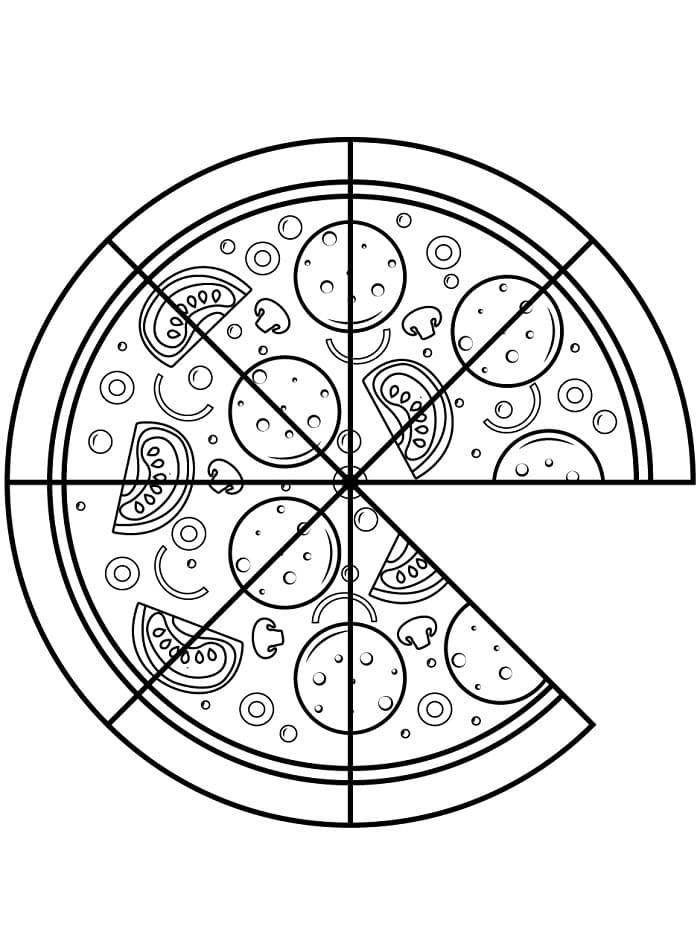 Pěkná pizza omalovánka