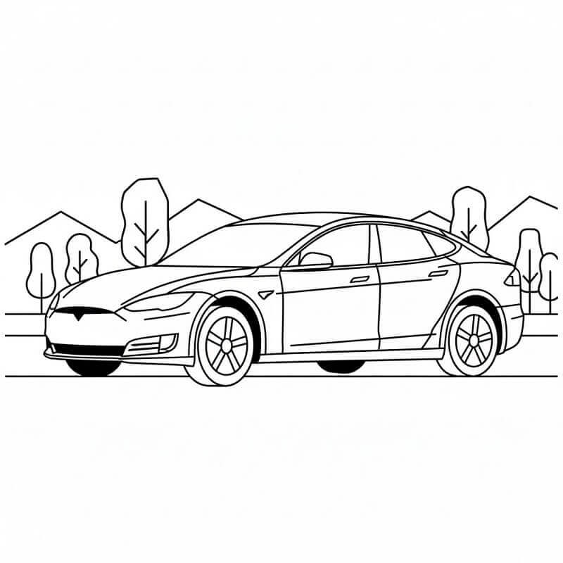 Pěkné Tesla Auto omalovánka