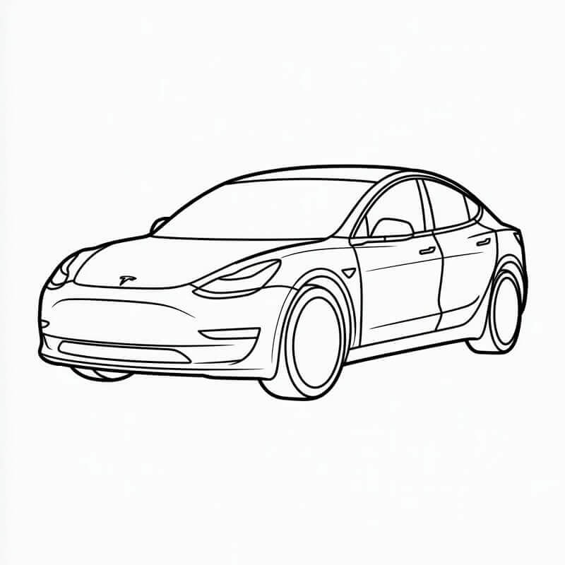 Perfektní Tesla Auto omalovánka