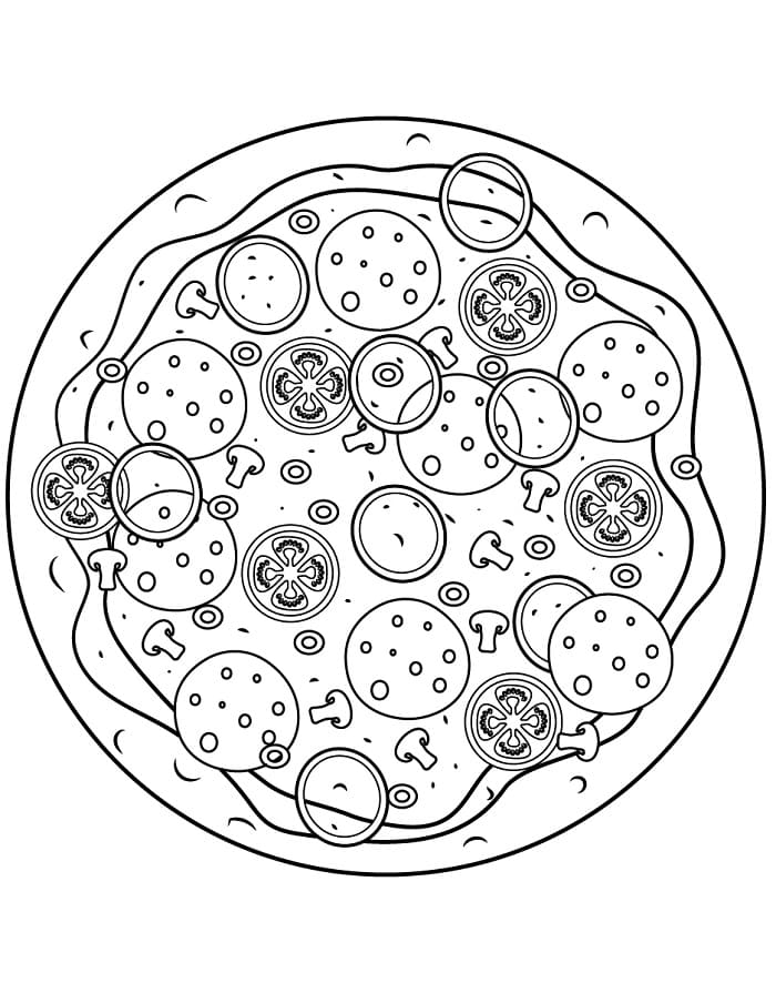 Perfektní pizza omalovánka