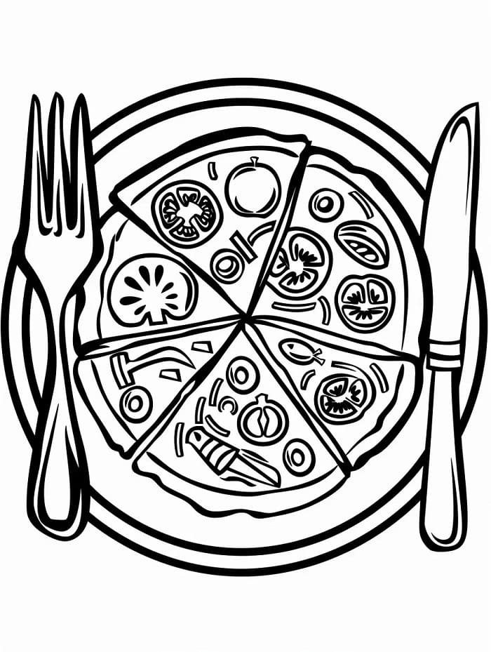 Pizza Zdarama omalovánka