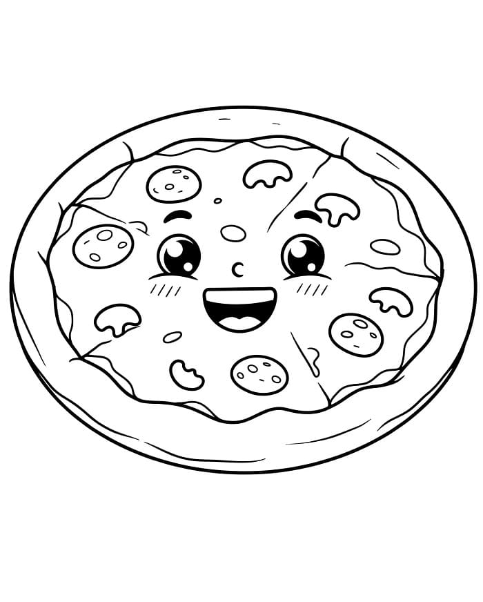 Pizza k Vymalování omalovánka
